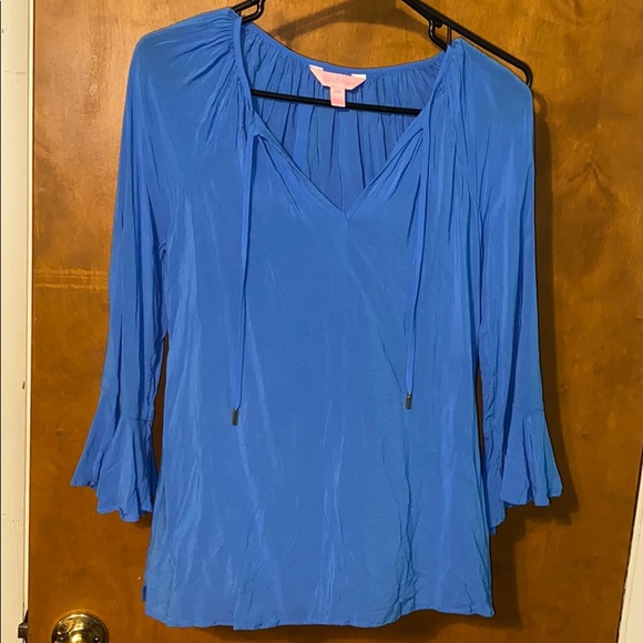 Lilly Pulitzer Willa flounce sleeve top - Picture 2 of 6